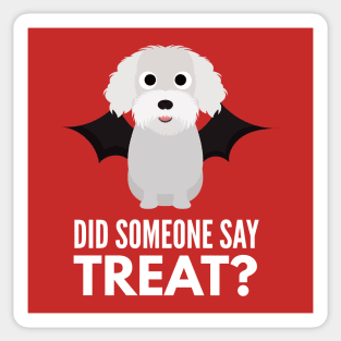 Bichon Frise Halloween Trick or Treat Sticker